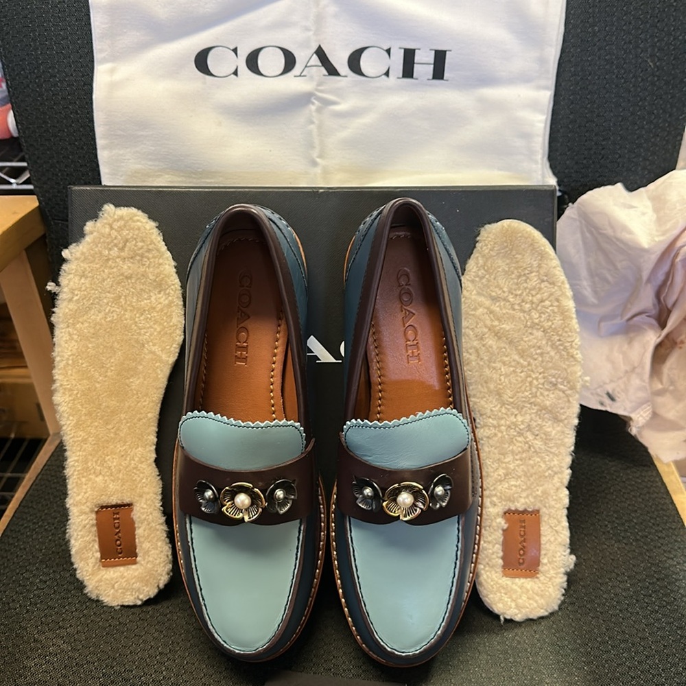 Coach women’s size 8 Lenox loafers brand new with box and wool insoles. New - Picture 7 of 9